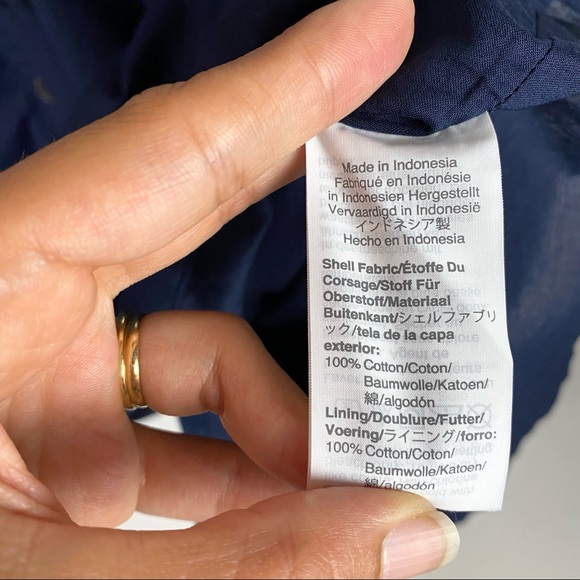 J. Crew Button Front Cotton Poplin Sundress Navy 6 - Picture 4 of 8